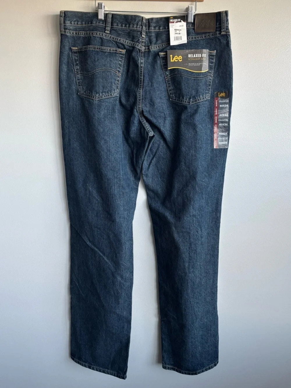 NWT LEE Tomas Relaxed Fit Straight Leg Denim Blue Jeans Men’s Sz 40x34 Kohls
